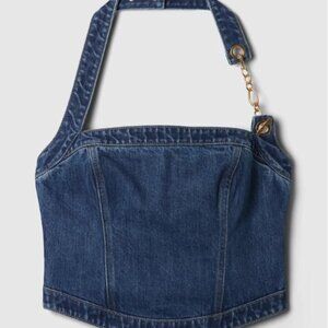 Gap x Cult Gaia Cropped Denim Bustier Size 00